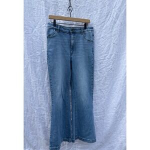 Rolla's Eastcoast Flare Jeans Womens Blue High Rise Wide Leg Denim Size 32 14